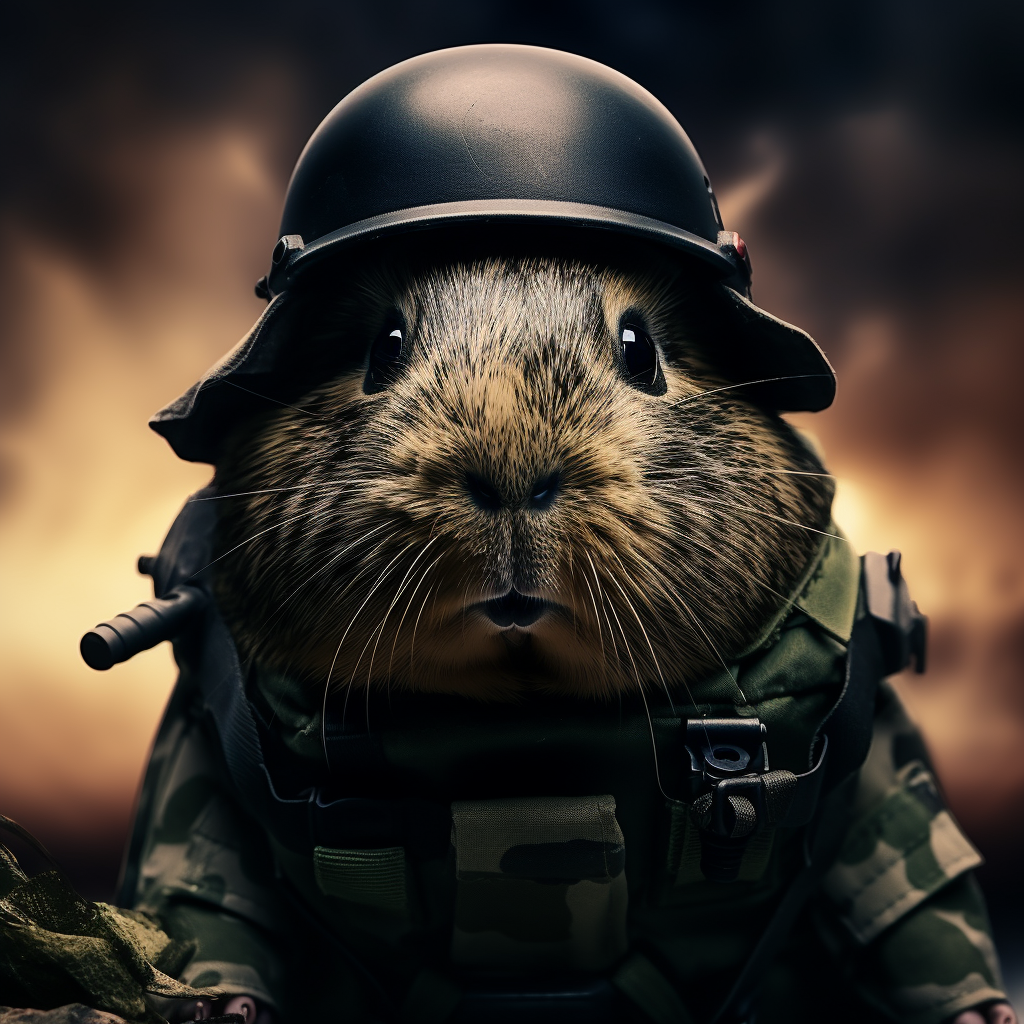 Angry guinea pig soldier image