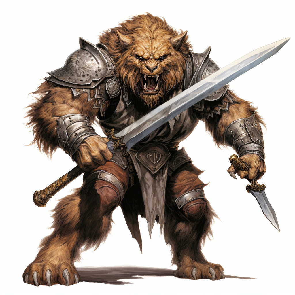 Angry bugbear illustration on white background