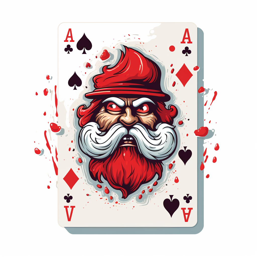 Angry Playing Card on White Background