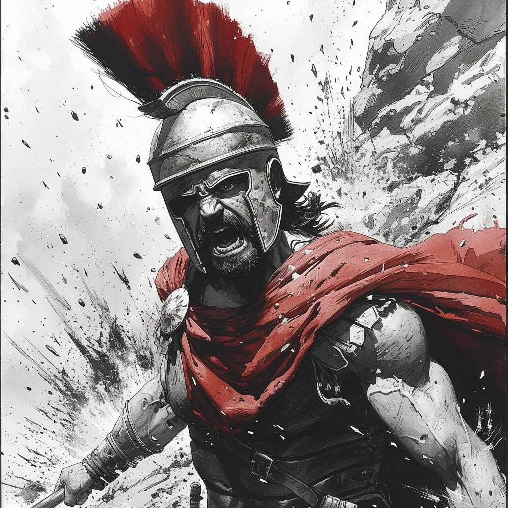 Angry Roman Soldier Full Body