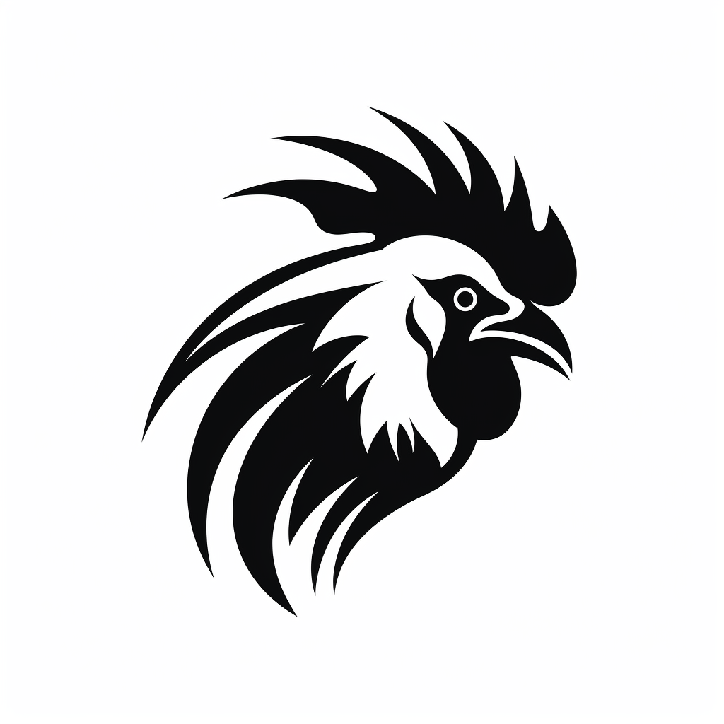 Angry rooster silhouette logo design