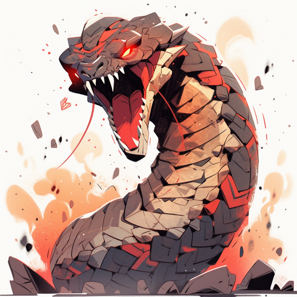 Angry Snake Sketch Cartoon