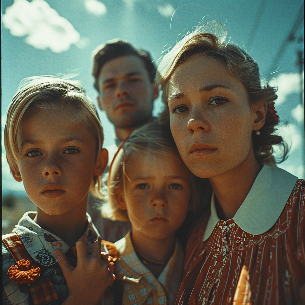 1960s Swedish family expressing anger together