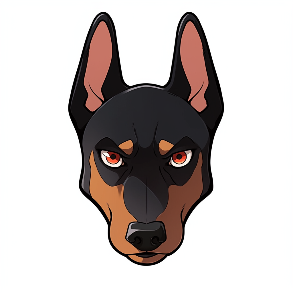 Angry tiny Doberman emoji