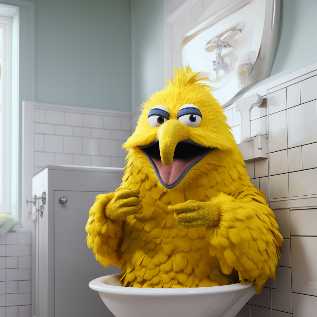 Big bird furious with new toilet