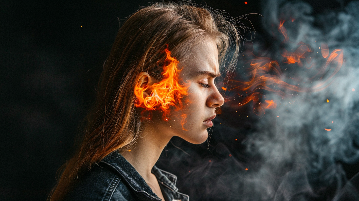 Woman Angry Fire Profile