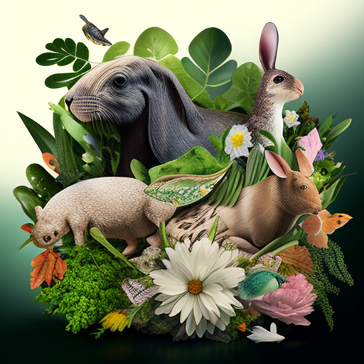 Happy animals in a green environment