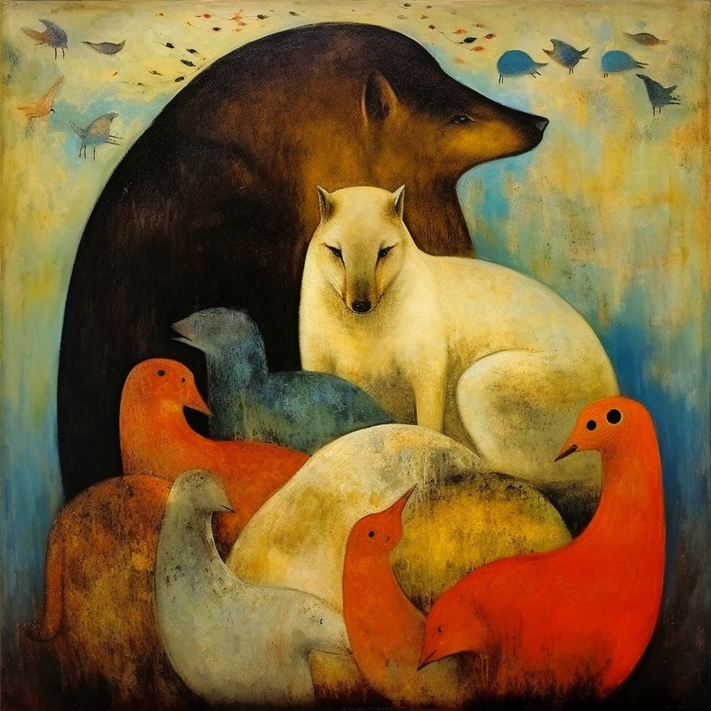 Artistic Animals Piled Up