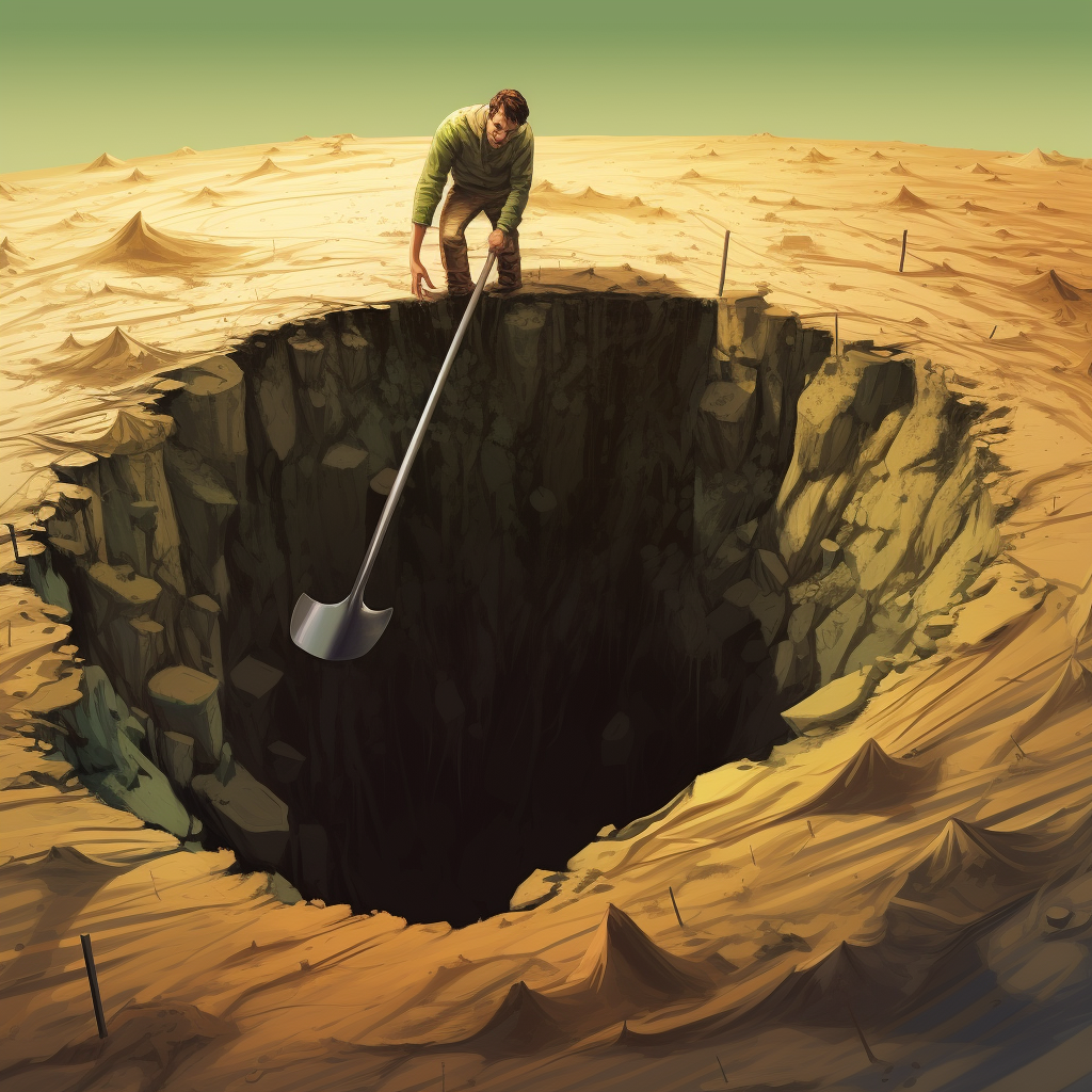 guy digging hole animated