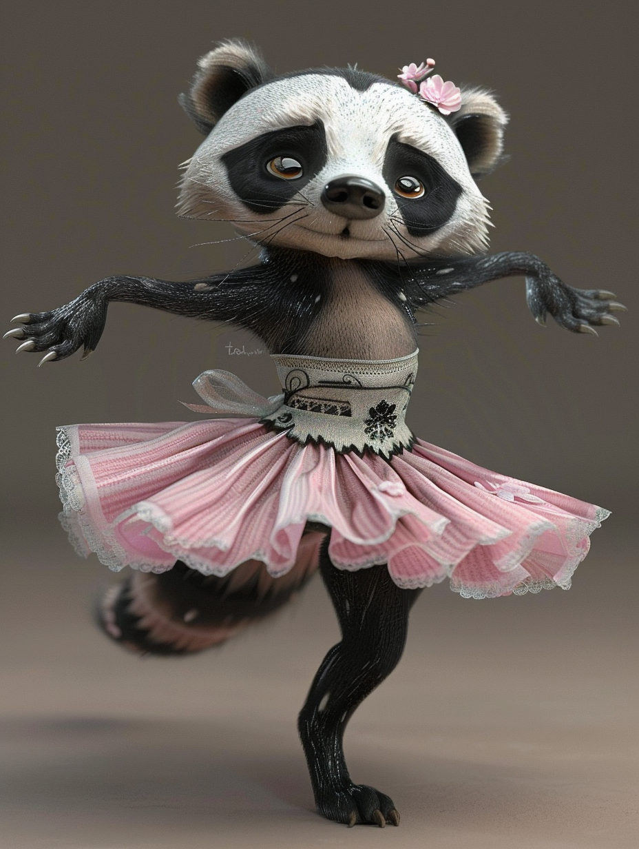 Badger in 3D ballet costume