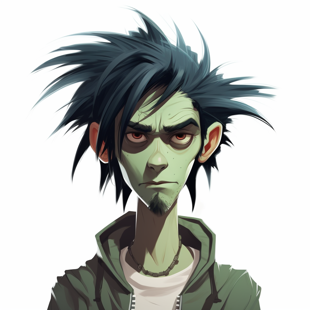 Animated male character with Gorillaz style