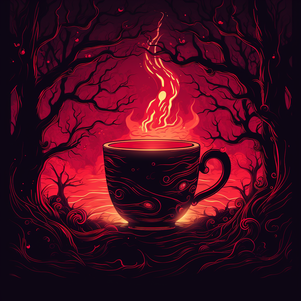 Red dark teacup animation