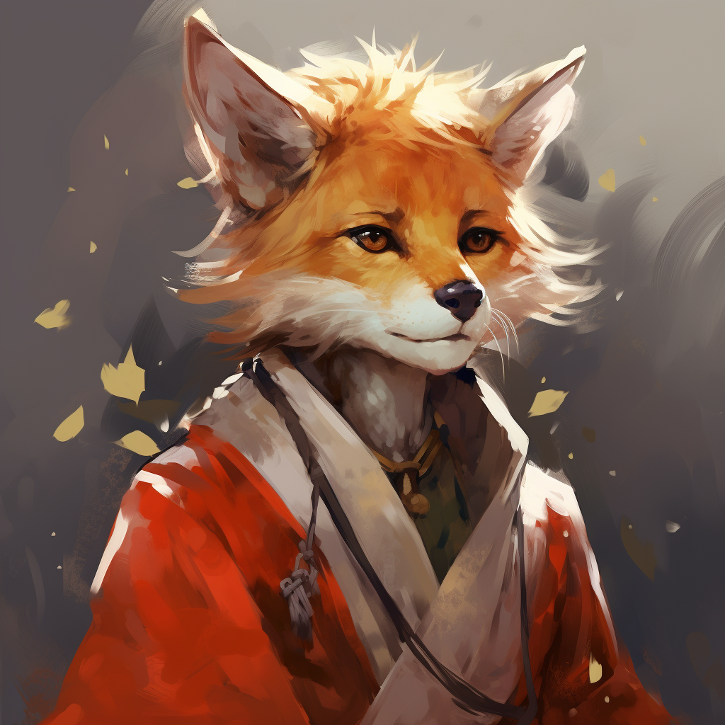 Anime boy monk with fox ears