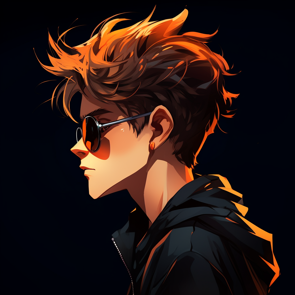 Stylish Anime Boy with Cool Hair and Glasses