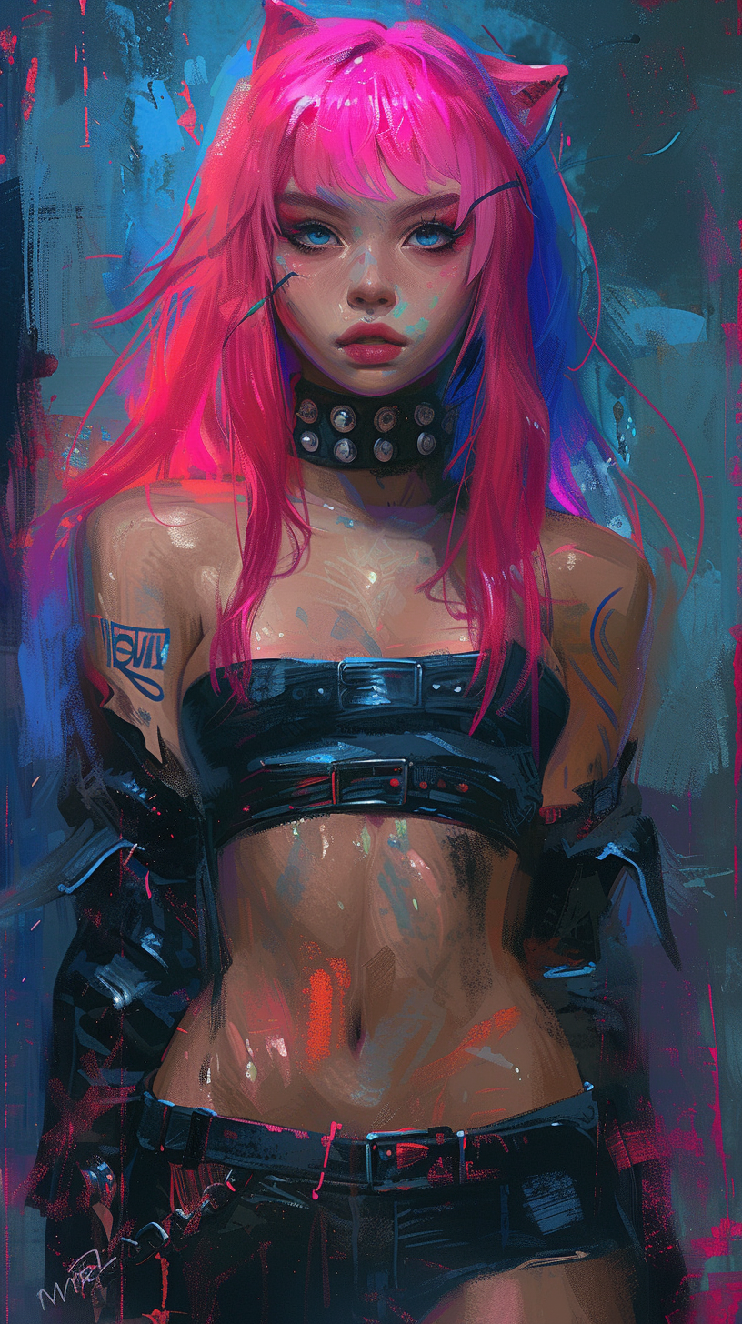 Anime-inspired art with vibrant colors and dynamic characters