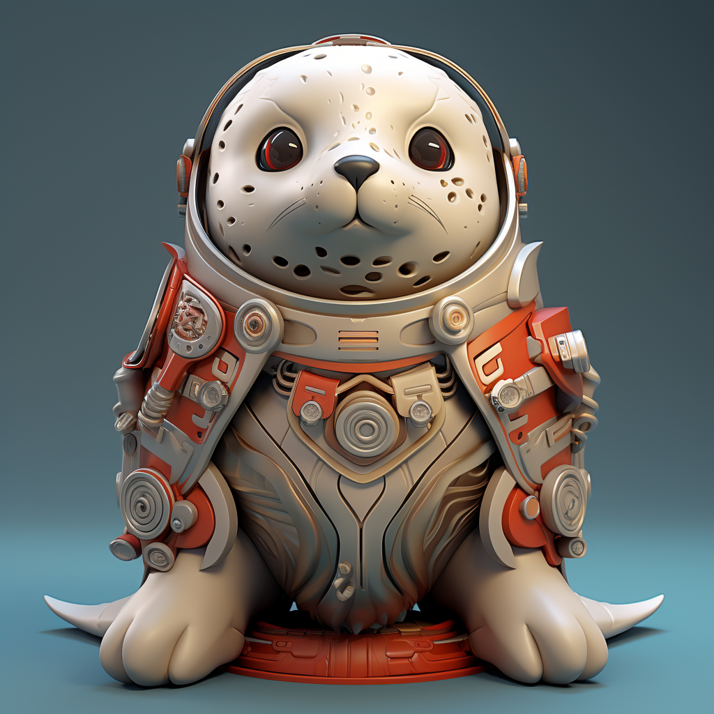 Cute anime seal guardian protecting