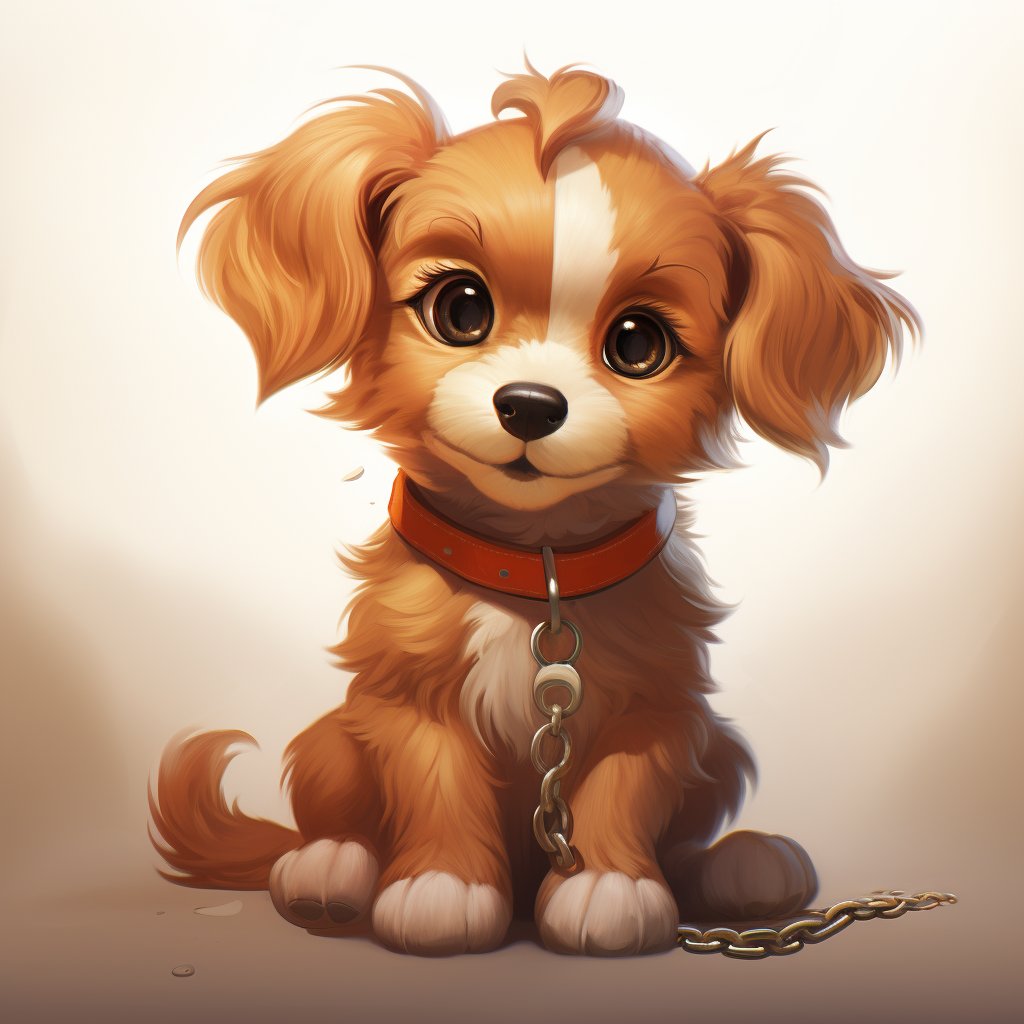 Adorable anime puppy illustration