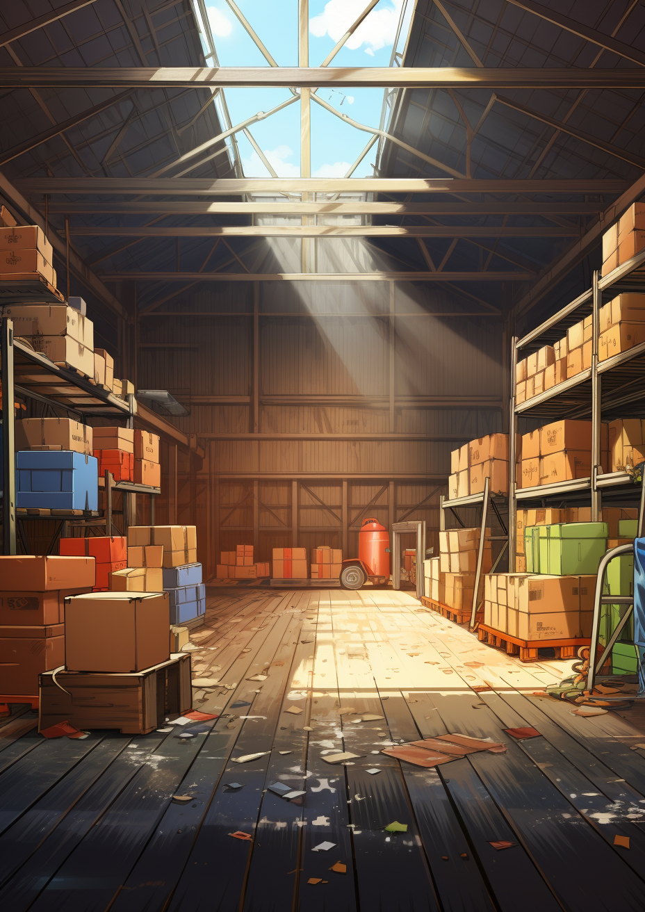 Anime warehouse artwork creation