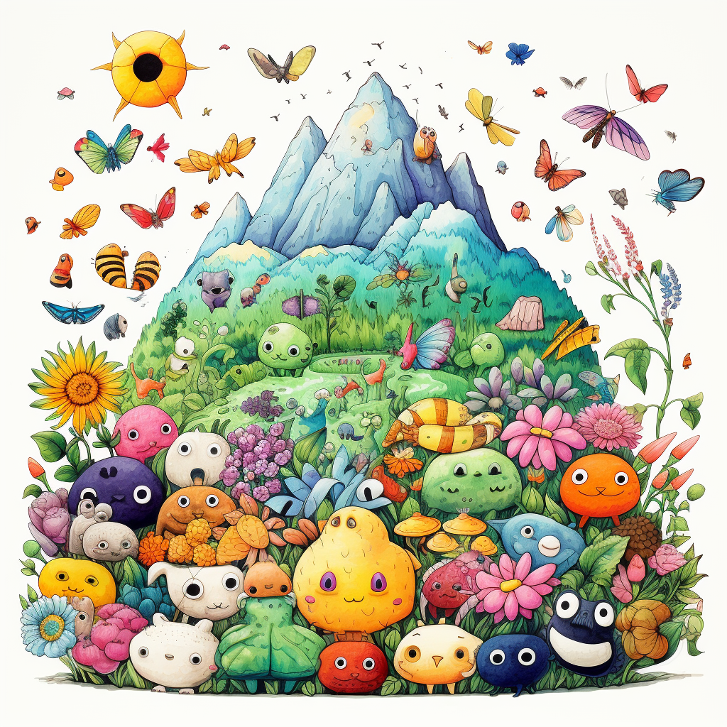 Colorful Cute Doodles of Nature