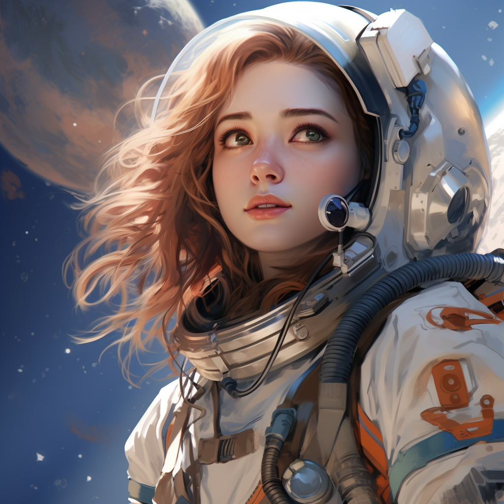 Anime Female Astronaut Illustration