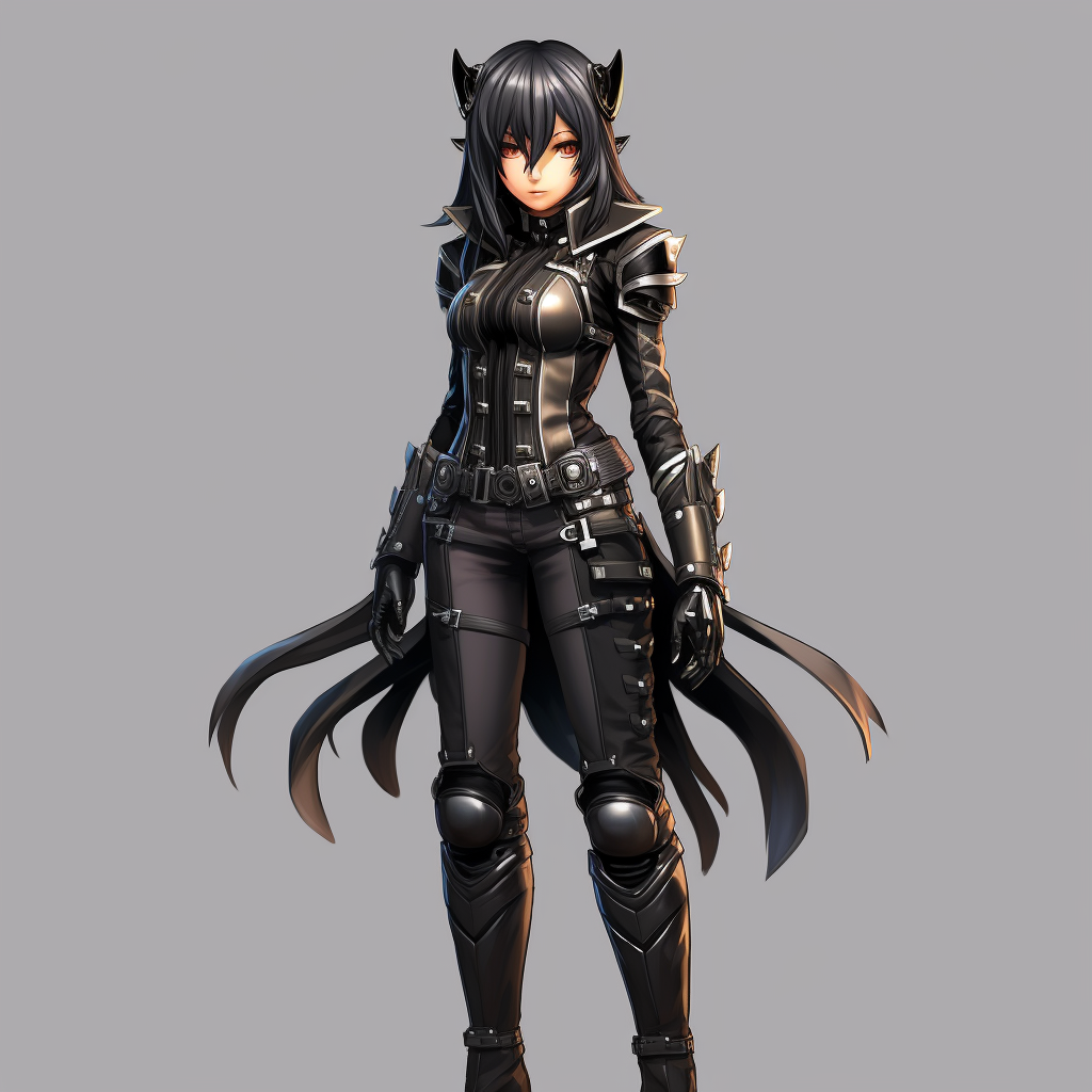 Anime girl in leather armor