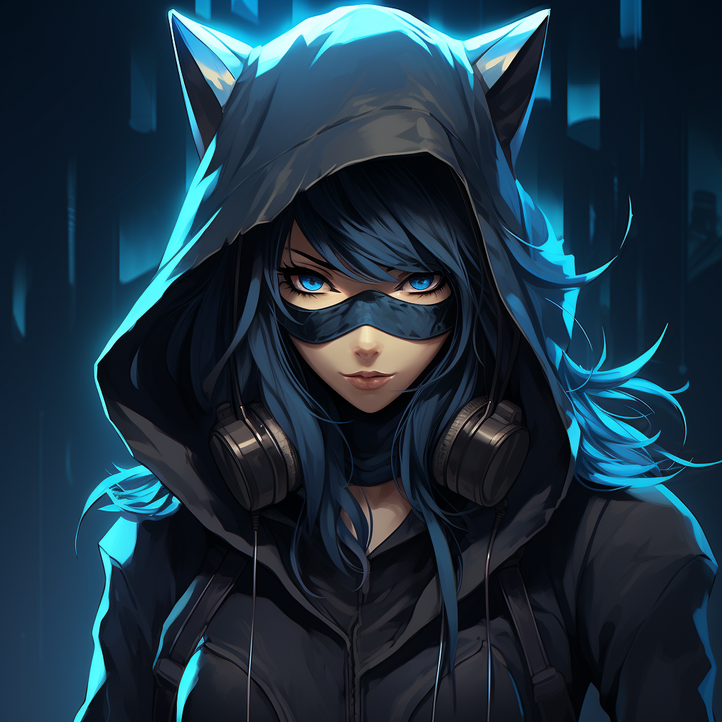 Anime hacker modern ninja female