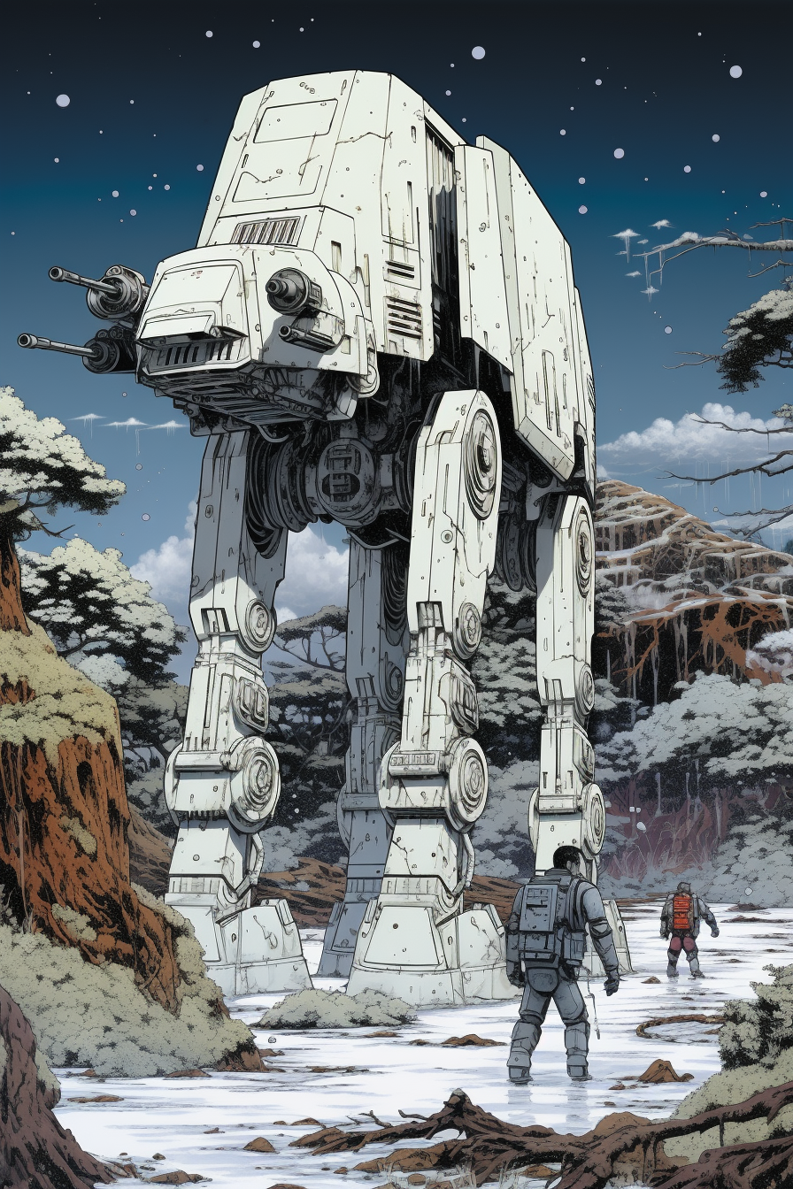 Anime Stormtrooper at AT-AT