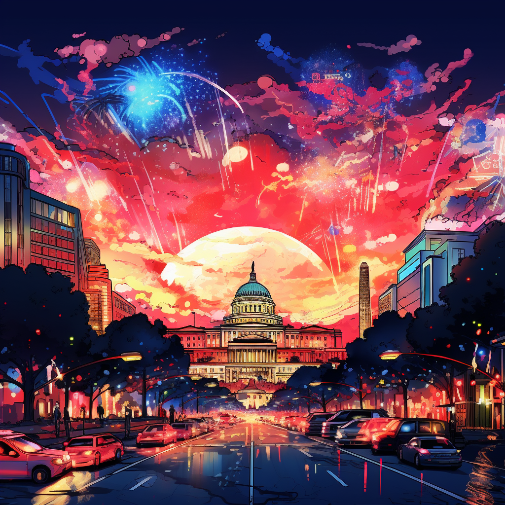 Anime Washington D.C. Cityscape Art