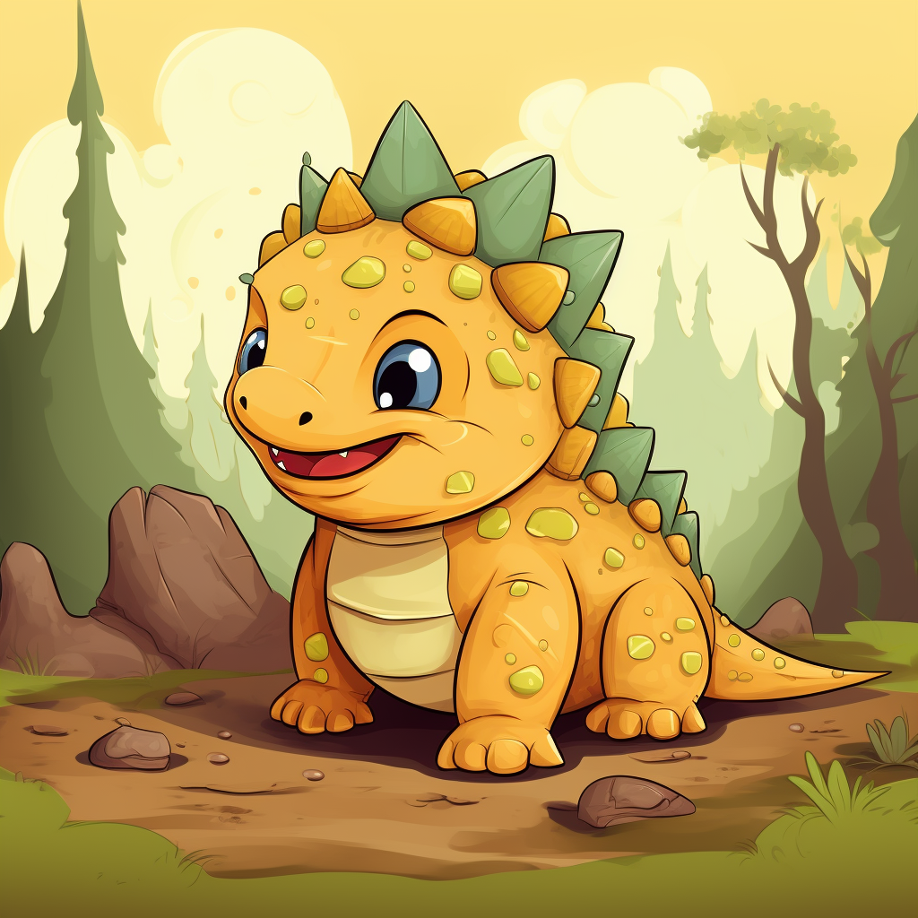 Cartoon Ankylosaurus for Kids