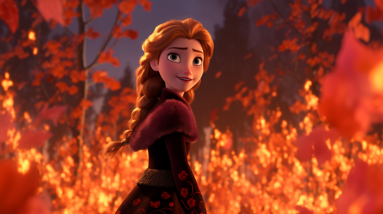 Anna from Frozen Hidden in Flames