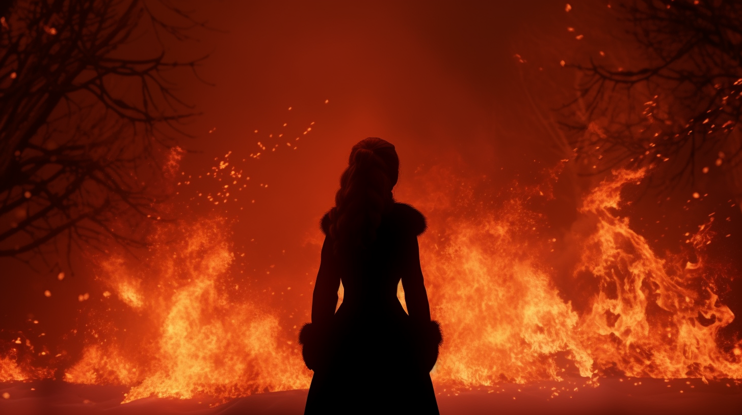 Anna Silhouette Crying Help Flames Forest Disney Pixar