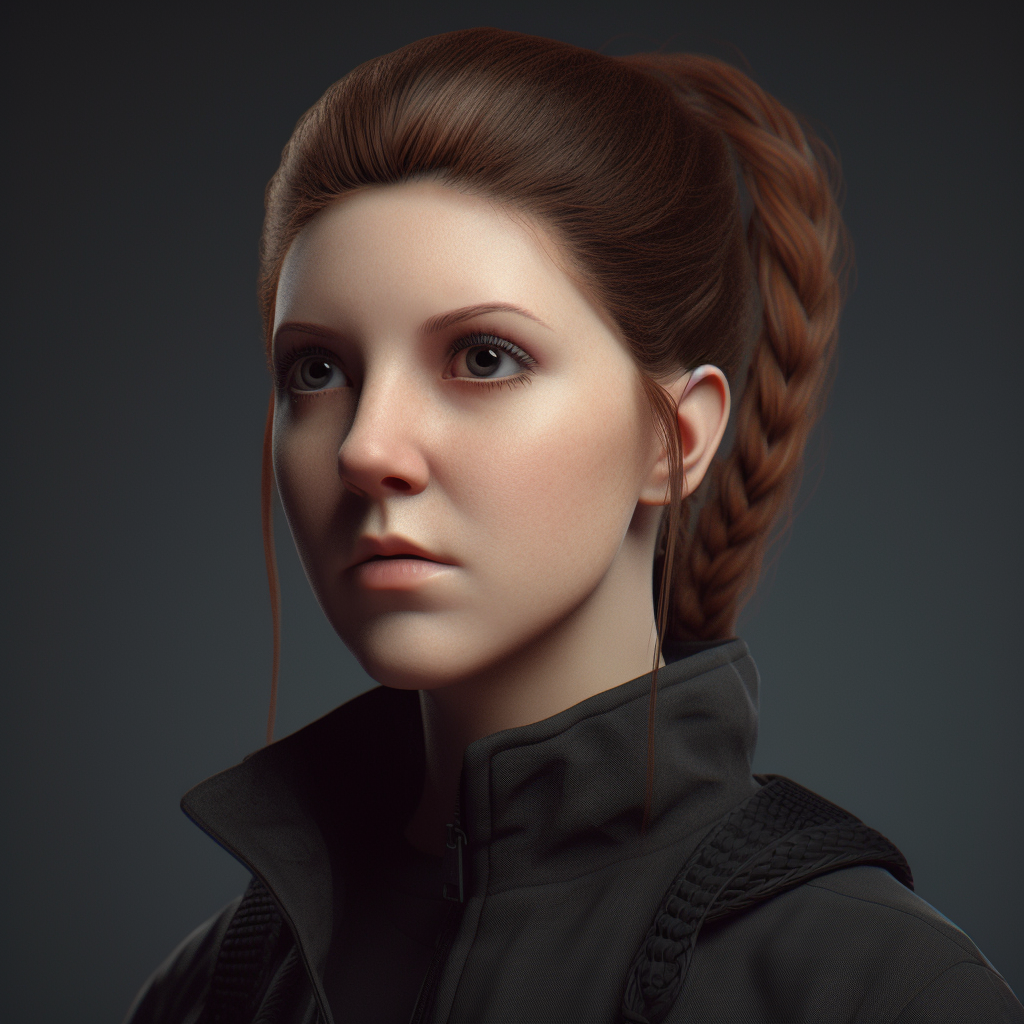 Anna Kendrick in black agent gear with French braided hair