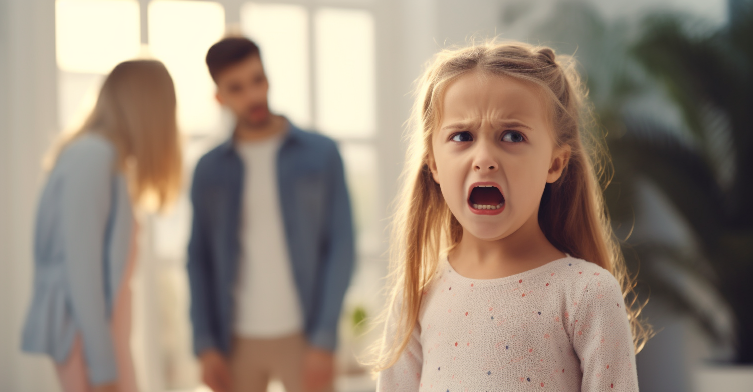 6-year-old girl shouting at parents