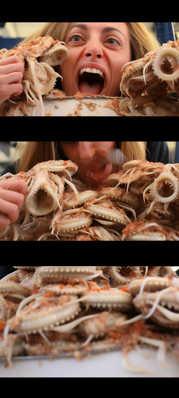 Women participating in tripe eating competition