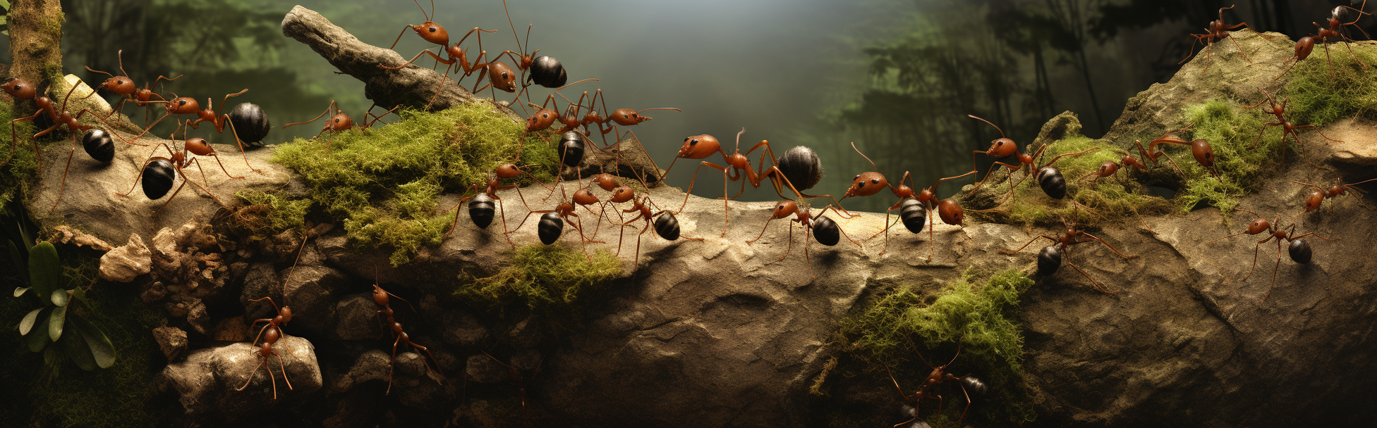 Ants living as humans