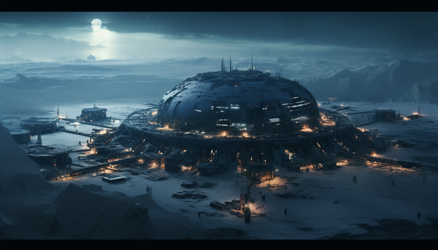 A haunting post-apocalyptic sci-fi city in Antarctica