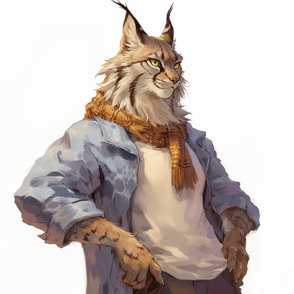 Realistic anthro lynx portrait