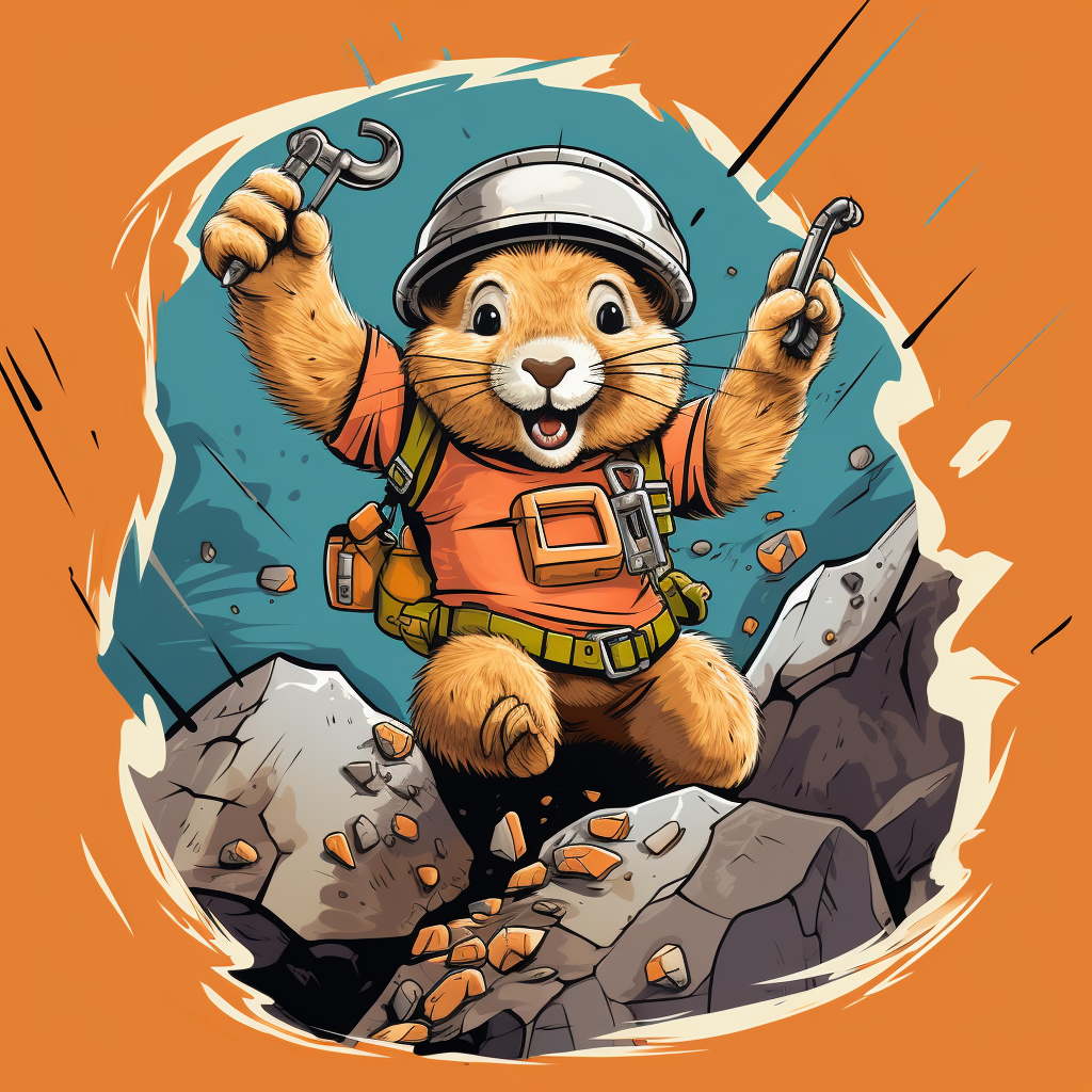 Funny groundhog rock climbing tshirt graphic