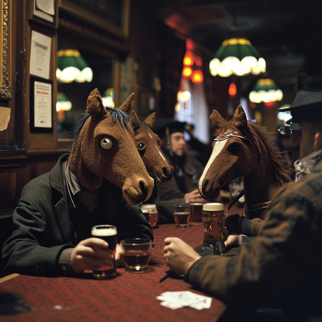 Anthropomorphic Horse Funny Pub Discussion