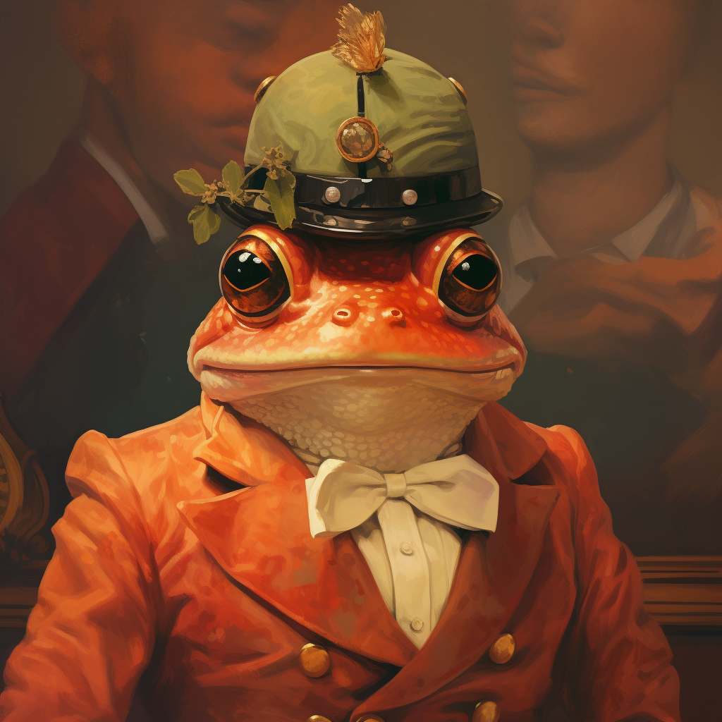 Anthropomorphic Toad wearing a fancy hat