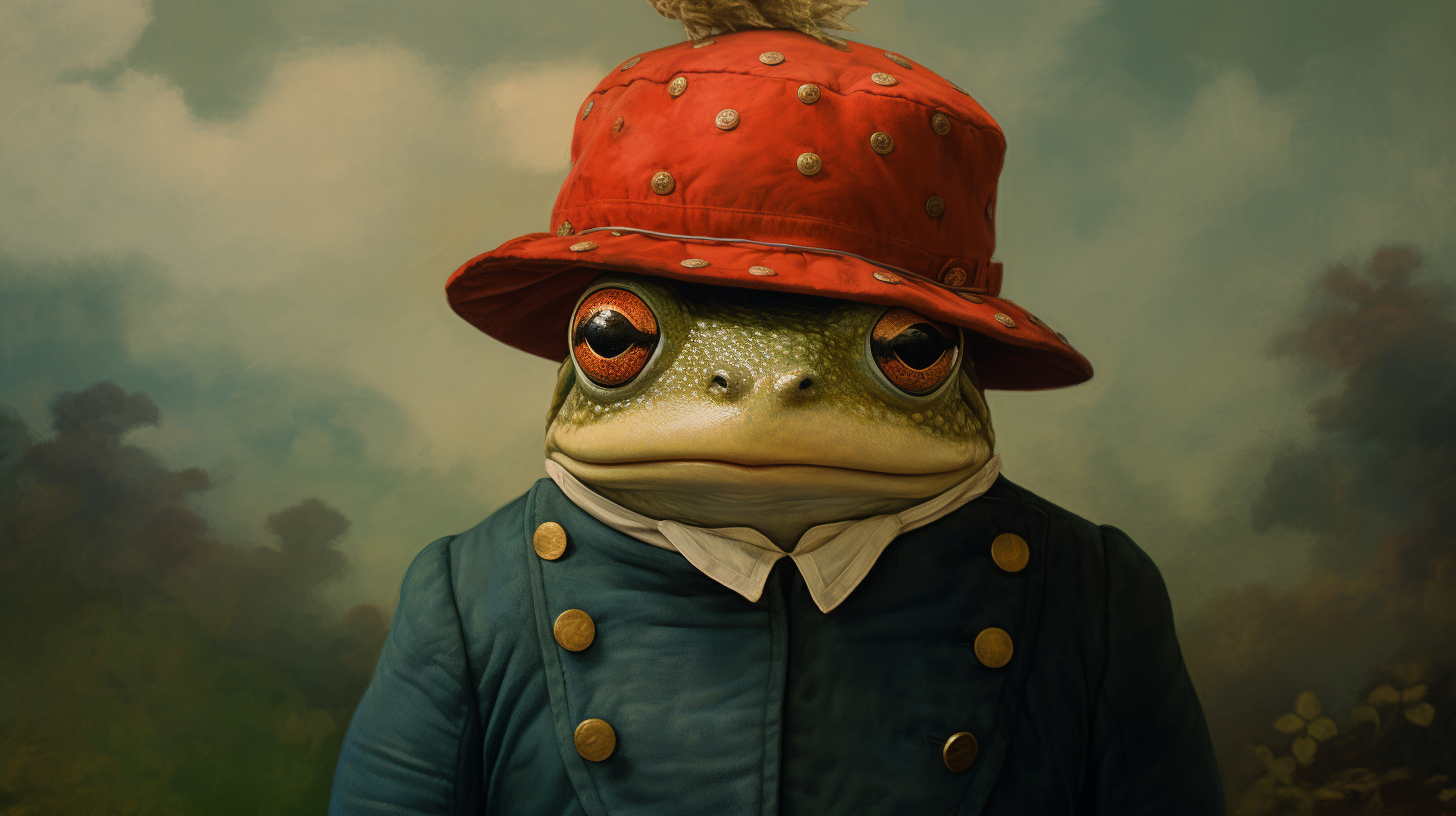 Cute toad with fancy hat