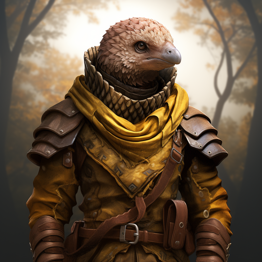 Adventurous pangolin ranger exploring the wilderness