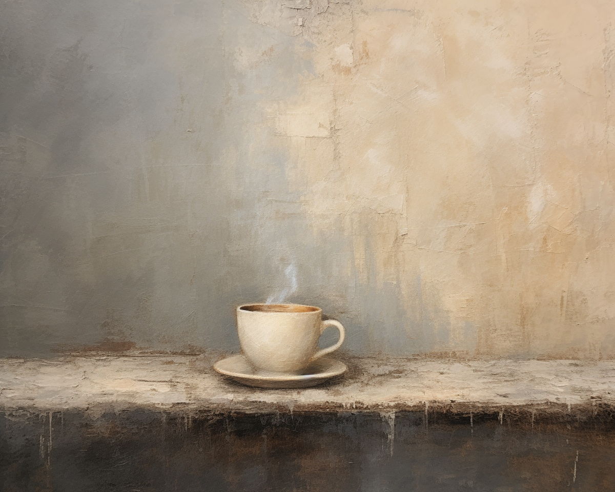 Antique coffee still life painting