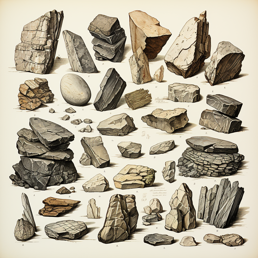 Illustration of antique fine rock structures