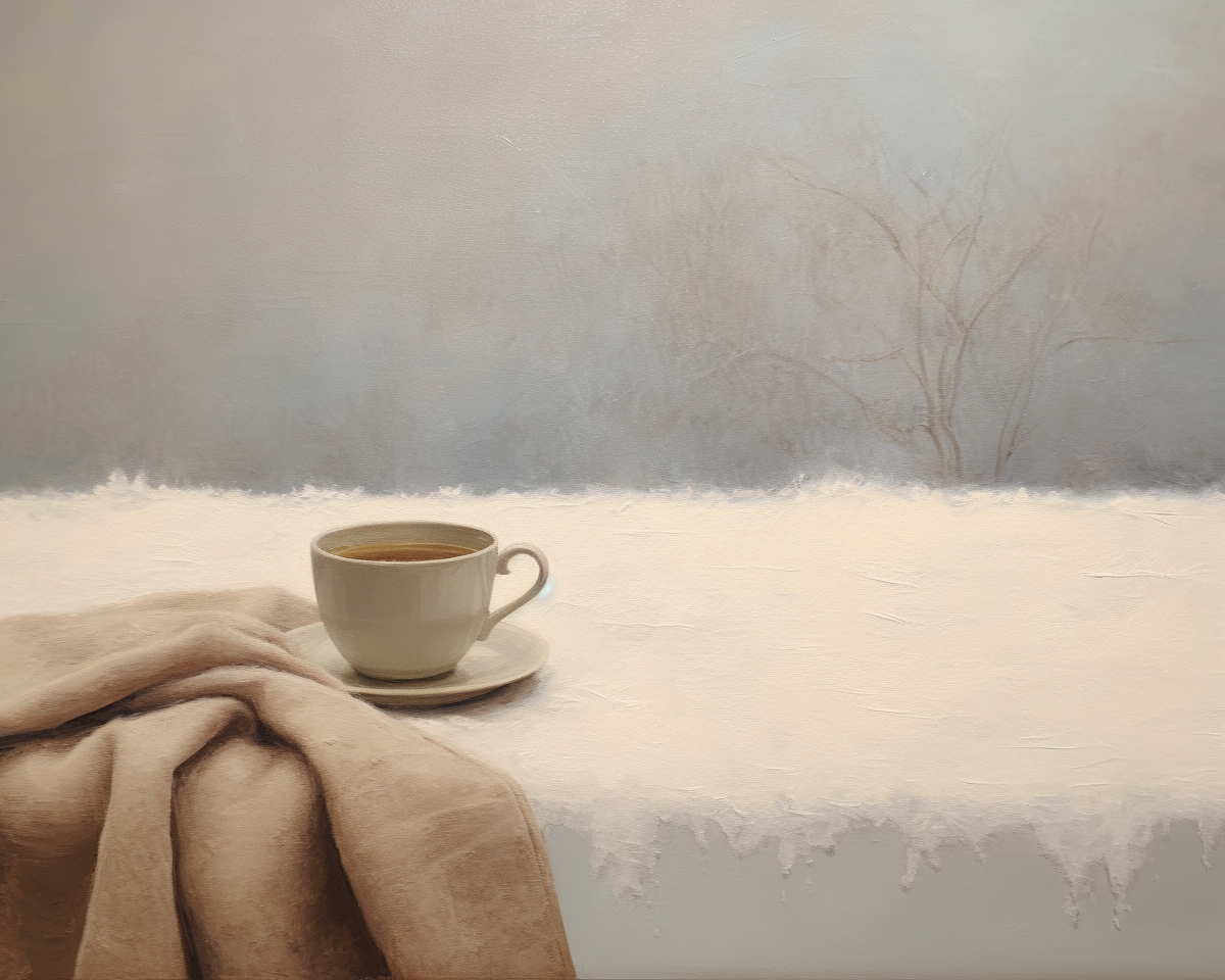 Minimal Winter Still Life with Hot Chocolate