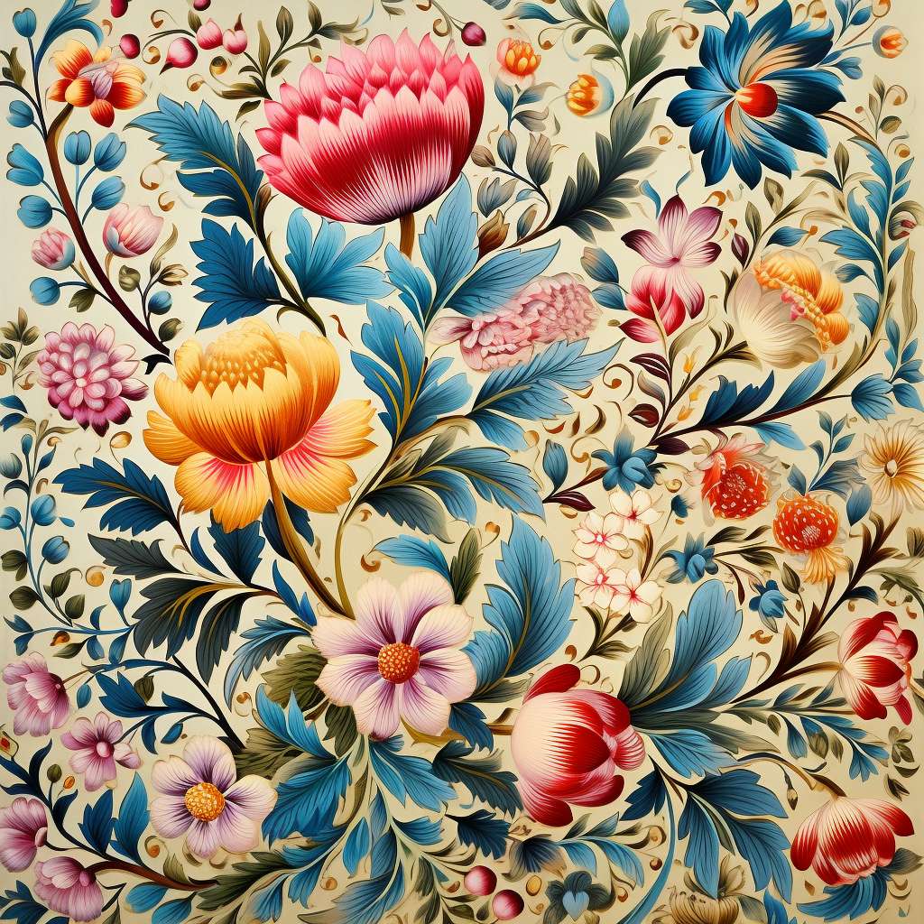 Antique Russian Floral Pattern