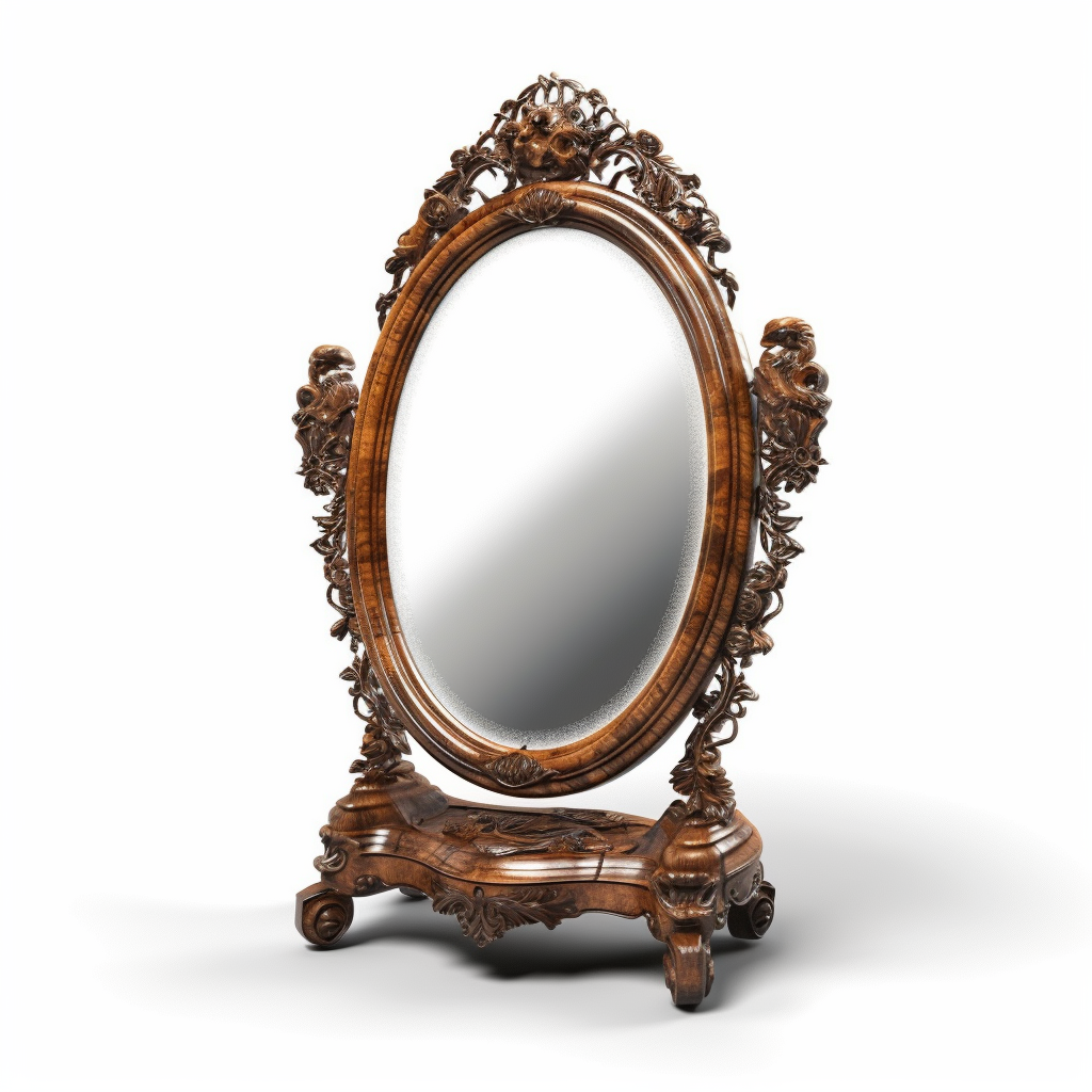 Antique stand up mirror image