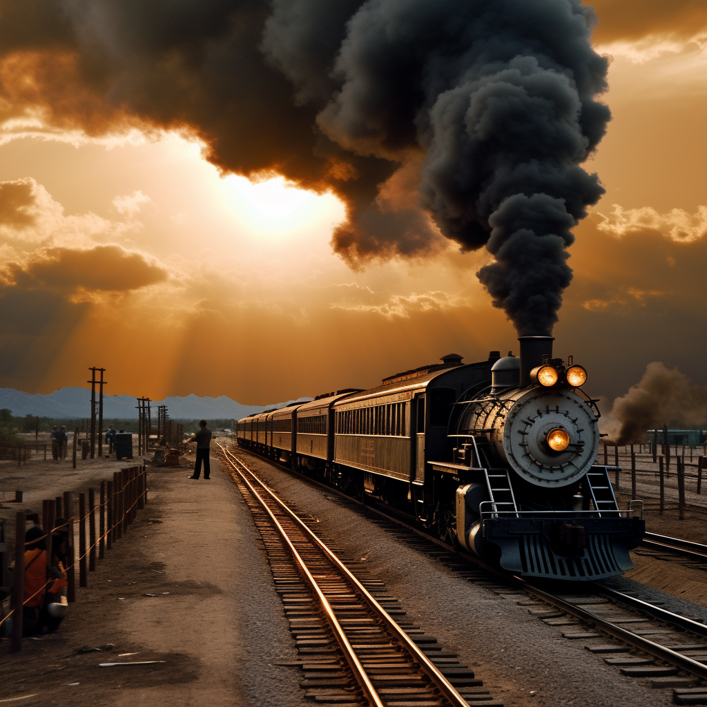 Antique train arriving at Mexican station