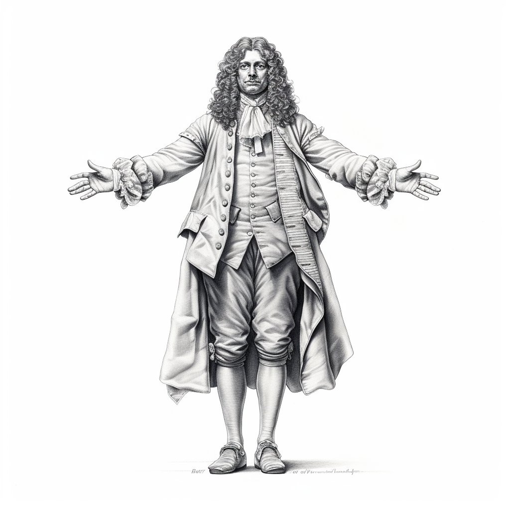 Antonie van Leeuwenhoek in Line Art