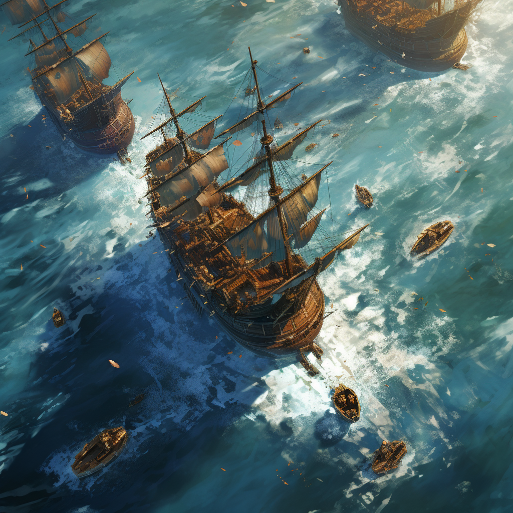 Antony's fleet battling on deck